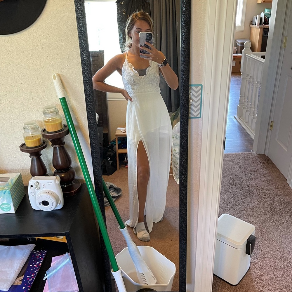 Beautiful white dress with lace top